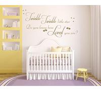 Twinkle Little Star, do You Know How Loved You are Quote, Vinyl Wall Art Sticker, Decal, Nursery Rhyme (90cm Wide x 45cm high, White)