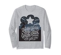 Twinkle Little Star Uncle Wonders What You are Gender Reveal Long Sleeve T-Shirt