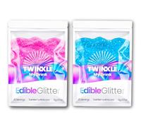 Twinkle my Drink® 5g Edible Glitter for Cakes & Drinks Pink & Blue - Provides 50 Servings | Gender Reveal Decoration | Baby Shower Decorations Girl or Boy | Baby Shower Cake Decorations