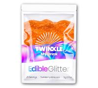 Twinkle my Drink® 5g Edible Glitter for Drinks & Halloween Cake Decorations (Vibrant Orange) - Spooky Halloween Decorations - Orange Cocktail Accessories - Edible Glitter for Cakes - 25 Servings