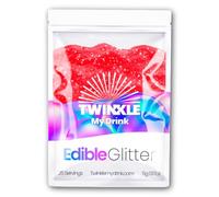 Twinkle my Drink® 5g Red Edible Glitter for Drinks & Christmas Cake Decorations - Christmas Party Drinks - Cocktail Accessories for Festive Party Decorations - 25 Servings