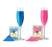 Twinkle my Drink® Edible Glitter for Drinks Blue Pink - Gender Reveal Party Decoration - Glitter Edible for Sparkling Wine & Liqueur - Vegan, Tasteless - 12 g for Over 60 Drinks