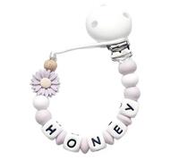 Twinkle Star Baby Custom Lilac White Small Flower Dummy Clip Girls