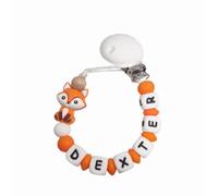 Twinkle Star Baby Custom Orange White Fox Dummy Clip