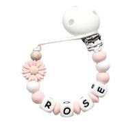 Twinkle Star Baby Custom Pink White Small Flower Dummy Clip Girls