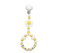 TWINKLE STAR BABY Personalised Silicone Pram Charm Babies Pram Push Chair Buggy Daisy Flower Yellow White Girl Girls Custom Name