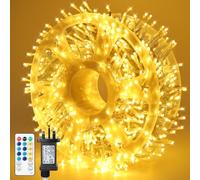 Twinkle Star Cluster Lights, 20m 1000 LED Christmas Lights with Remote | LED cluster christmas lights with remote, 8 modes, timer, IP44 waterproof, 10 m lead wire, warm white