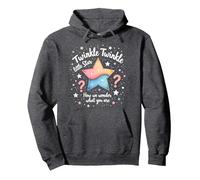 Twinkle Star Gender Reveal Nursery Rhyme Baby Surprise Pullover Hoodie, Adult Unisex, Dark Heather Grey, M