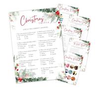 Twinkle & Twine 6 Christmas Party Games & Quiz Bundle - 10 Guest Pack | A5 Festive Family-Friendly Activities Including Trivia, Finish the Song, Film Scramble & More