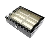 TWINKLE TWINKLE 8 Grids Crocodile Glasses Sunglasses Display Box Faux Leather Spectacles Storage Box Organiser Black Crocodile PU Leather