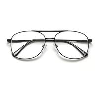 TWINKLE TWINKLE Big Double Bridge Metal Frame Reading Glasses Easy to Read R490(1 Pair Black +2.75 Magnification)