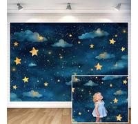Twinkle Twinkle Little Star Backdrop,Night Sky Photography Background,Gender Reveal Happy Birthday Newborn Baby Shower Party Supplies,Galaxy Starry Space Theme Decorations Photo Booth Props,10X8FT