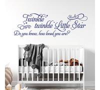 Twinkle Twinkle Little Star, do You Know How Loved You are?... - Baby Nursery Wall Art Sticker [Large] [Mid Blue]