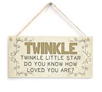 Twinkle Twinkle Little Star Do You Know How Loved You are? - Beautiful Newborn Baby Home Nursery Accessory Gift Sign