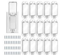 TWINKLEMON 15 Pcs Light Switch Guard Cover, Wall Switch Protector Covers for Rocker, Clear Plate Lock for Light Switches, Protects Lights or Circuits from Accidentally Switching Turned On or Off