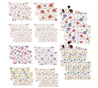 twinklemon 16PCS Canvas Makeup Bags Bulk Inspirational Canvas Toiletry Bag Pouch Bulk Motivational Quotes Canvas Bags, Colorful, Wildflower Cosmetic Bags
