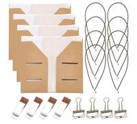 TWINKLEMON 4 Pack Travelers Notebook Accessories Kit, Include 4 Pcs Travel Kraft File Folder Transparent Pouch Pen Clips Binder Clip and 8 Pcs Elastic Straps, Travel Kit for Refillable Travel Journals