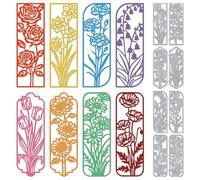 TWINKLEMON 4 Pcs Bookmarks Frames Cutting Dies Stencil, 4 Styles Flower Metal Die Cuts for Card Making, DIY Craft Embossing Tools Template for Cards Scrapbooking Album Paper Hanging Tag Craft Supplies