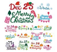 TWINKLEMON 4 Set Word Cutting Dies for Card Making, 16 Style Holiday Blessing Metal Cutting Dies, Merry Christmas DIY Craft Die Cut Stencil Embossing Tool for Making The Cut Birthday Invitation Cards