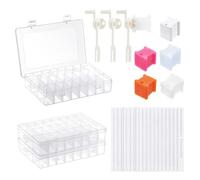 TWINKLEMON 509 Pieces Embroidery Threads Organiser Box Set,3Pcs Cross Stitch Storage Box with 500 Floss Bobbins,3 Bobbin Winder,3 Number Stickers,Cross Stitch Accessories for DIY Sewing Craft Storage