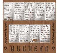 TWINKLEMON 9 Pcs Metal Letter and Number Stencils, Alphabet Templates Stencils for Reusable, Mixed Styles Lettering Stencil for DIY Painting Drawing Planner Wood Burning Engraving Crafts, 4x7in