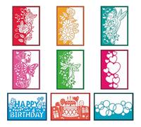 TWINKLEMON 9 Set Mixed Cutting Dies, 9 Style Metal Flowers Butterflies Die Cutting for Card Making, DIY Craft Dies Embossing Tool for Making The Cut Scrapbooking Christmas Cards Birthday