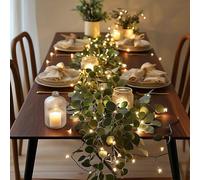 Twinkling Tree Fairy Light Olive Vine, Fairy Light Olive Vine Garland With Warm White Led, Artificial Greenery With Lights For Bedroom, Living, Wedding, Home Decor (#A)