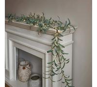 Twinkling Tree Olive Vine, 6ft Fairy Light Olive Vine Garland, Faux Vine Lights Artificial Greenery Garland, Prelit Lighted Artificial Garlands for Christmas Fireplace Mantle (B-2Pcs)
