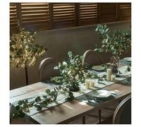 Twinkling Tree Olive Vine, 6ft Fairy Light Olive Vine Garland, Faux Vine Lights Artificial Greenery Garland, Prelit Lighted Artificial Garlands for Christmas Fireplace Mantle (A 2PCS)