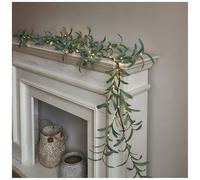 Twinkling Tree Olive Vine, 6ft Fairy Light Olive Vine Garland, Faux Vine Lights Artificial Greenery Garland, Prelit Lighted Artificial Garlands for Christmas Fireplace Mantle (B 2PCS)