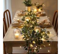Twinkling Tree Olive Vine, 6ft Fairy Light Olive Vine Garland, Faux Vine Lights Artificial Greenery Garlands, Prelit Lighted Artificial Garlands for Christmas Fireplace Mantle & Home Decor (2PCS)