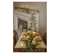 Twinkling Tree Olive Vine, 6ft Fairy Light Olive Vine Garland, Faux Vines Lights Artificial Greenery Garland, Table Decor For Christmas Spring Fireplace Mantle Battery Operated(A+B)
