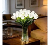 Twinkling Tree Tulips Night Light, 15 PCS Radiant Romantic Tulip Light with Vase, LED Flower Lamp that Never Fade, Artificial Bouquet for Bedroom Bedside Decor, Gifts for Women Mom, Vase Not Included