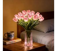 Twinkling Tree Tulips, Radiant Romantic Tulip Light, Tulip Lamp, Tulip Light Flowers, Gentle Lighting, for Bedroom Bedside Decor and Gift (Pink)