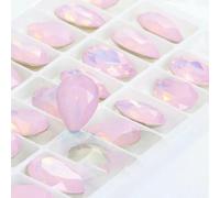Twinkling Violet Tear Drop K9 Glass Rhinestones Glass Crystal Pointback Rhinestones Glue on Garment Crafts Jewelry Accessories-Rose Water Opal-18x25mm 10pcs