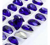 Twinkling Violet Tear Drop K9 Glass Rhinestones Glass Crystal Pointback Rhinestones Glue on Garment Crafts Jewelry Accessories- -20x30mm 10pcs