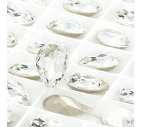 Twinkling Violet Tear Drop K9 Glass Rhinestones Glass Crystal Pointback Rhinestones Glue on Garment Crafts Jewelry Accessories-Crystal-20x30mm 10pcs