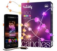 Twinkly Candies Heart Shaped 100 Rgb LED Smart Light String Clear Wire USB-C - Multicolor, none
