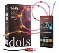Twinkly Dots 3m, Multicolor LED Strip, Flexible RGB LED Strip, Compatible with Alexa and Google Home, Gaming Lights, 16 M+ Colors, USB Powered, App Control, Transparent Wire, 60 LED Lights