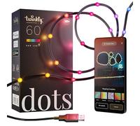 Twinkly Dots 3m, Multicolor LED Strip, Flexible RGB LED Strip, Compatible with Alexa and Google Home, Gaming Lights, 16 M+ Colors, USB Powered, App Control, Black Wire, 60 LED Lights
