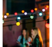 Twinkly Festoon 20 LED RGB, Light Chain with 20 LED Bulbs, Multicolor RGB Outdoor and Indoor Lights, Compatible with Alexa, Google Home, Gaming Lights, IP44, Controlled by App, Black Cable, 10m