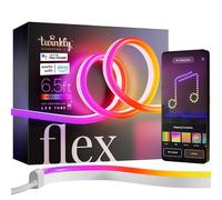 Twinkly Flex 6.5ft, LED Tube Multi Color, RGB LED Strip Flexible, Compatible with Alexa and Google Home, Gaming Lights, 16 M+ Colors, USB C Powered, App Mapping, White Wire