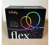 Twinkly Flex 2m, LED Tube Multi Color, RGB LED Strip Flexible, Compatible with Alexa and Google Home, Gaming Lights, 16 M+ Colors, USB C Powered, App Control, White Wire