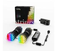 Twinkly Strings 250 LED RGB, LED Light String for in- and Outdoor, Smart LED Lights, Mappable LEDs, Compatible with Alexa and Google Home, IP44, Controlled by App, Black Wire, 20m