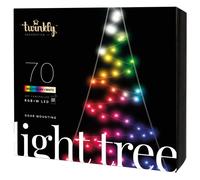 Twinkly Light Tree 2D, Flat Christmas Tree for Doors and Walls Indoors and Outdoors, 70 Mappable RGB and White LEDs, Compatible with Alexa and Google Home, IP44, App Controlled Christmas Decoration