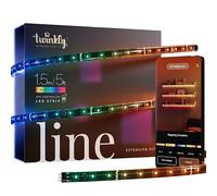 Twinkly Line Extension Kit 1.5m, Magnetic and Adhesive Multicolor LED Strip, Pair It with Line Starter Kit, Compatible with Alexa, and Google Home, 16 M+ Colors, App Control, Black Wire