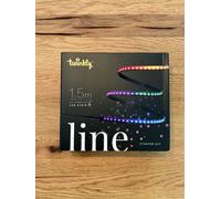 Twinkly Line Starter Kit 1.5m, Multicolor LED Strip Magnetic and Adhesive, Kit with Smart Controller, Compatible with Alexa, and Google Home, 16 M+ Colors, App Control, Black Wire