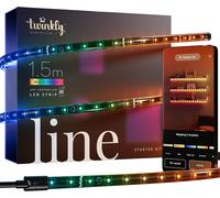 Twinkly Line Starter Kit 1.5m, Multicolor LED Strip Magnetic and Adhesive, Kit with Smart Controller, Compatible with Alexa, and Google Home, 16 M+ Colors, App Control, Black Wire