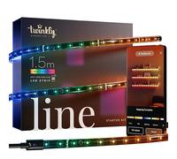 Twinkly Line Starter Kit 1.5m, Multicolor LED Strip Magnetic and Adhesive, Kit with Smart Controller, Compatible with Alexa, and Google Home, 16 M+ Colors, App Control, Black Wire