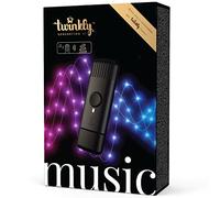 Twinkly Music, Sound Sensor for LED Lights, Bluetooth and Wi-Fi Sensor to Sync with Music and Smart Lights via App, USB Power, Black